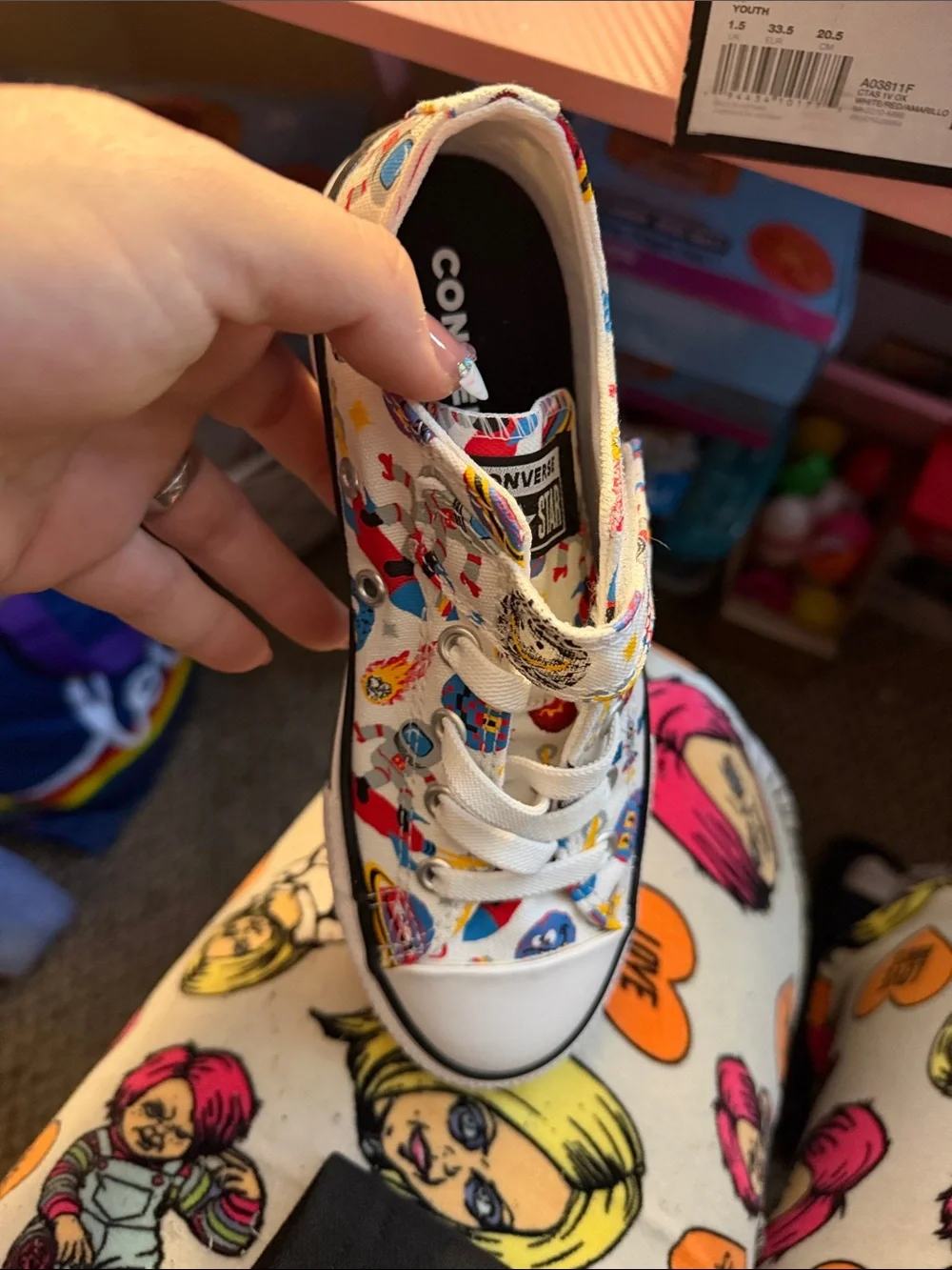 Converse White Multi-Color Graphic Low Top Sneaker